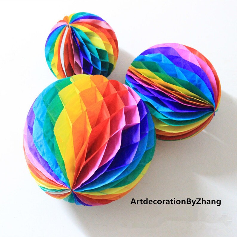 DIY Rainbow Balls / Rainbow Balls Hanging Paper Etsy