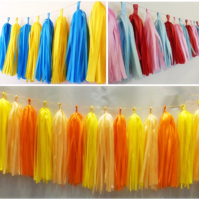 Tissue Paper Tassels Tassel Garland Custom Banner Garland Etsy
