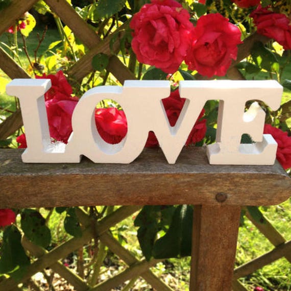Love Sign Home Decor Wooden Sign Rustic Wooden Sign White Love Etsy