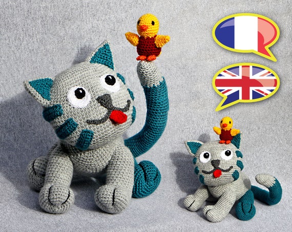 Modele Tuto Crochet Chat Gris Oiseau Amigurumi Etsy Modele Tuto Crochet Chat Gris Oiseau Amigurumi Etsy