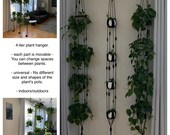Adjustable plant hanger, multiple plants display, room divider, hanging shelves, wall planter, macrame, space saving planter, window shelves