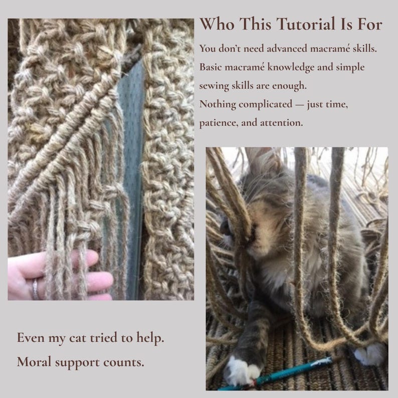 Macramé Hanging Chair Tutorial PDF — Author’s Method, No-Weld Metal Ring (Swing Pattern PDF) image 7