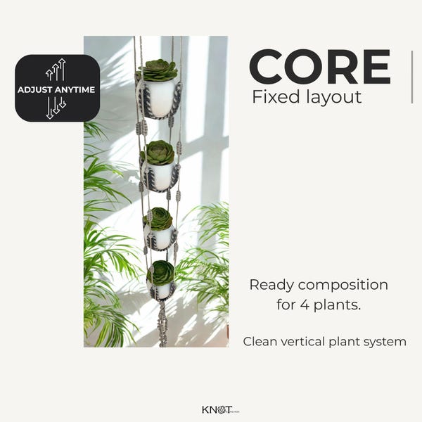 Maceta colgante vertical CORE: macetero minimalista para interior