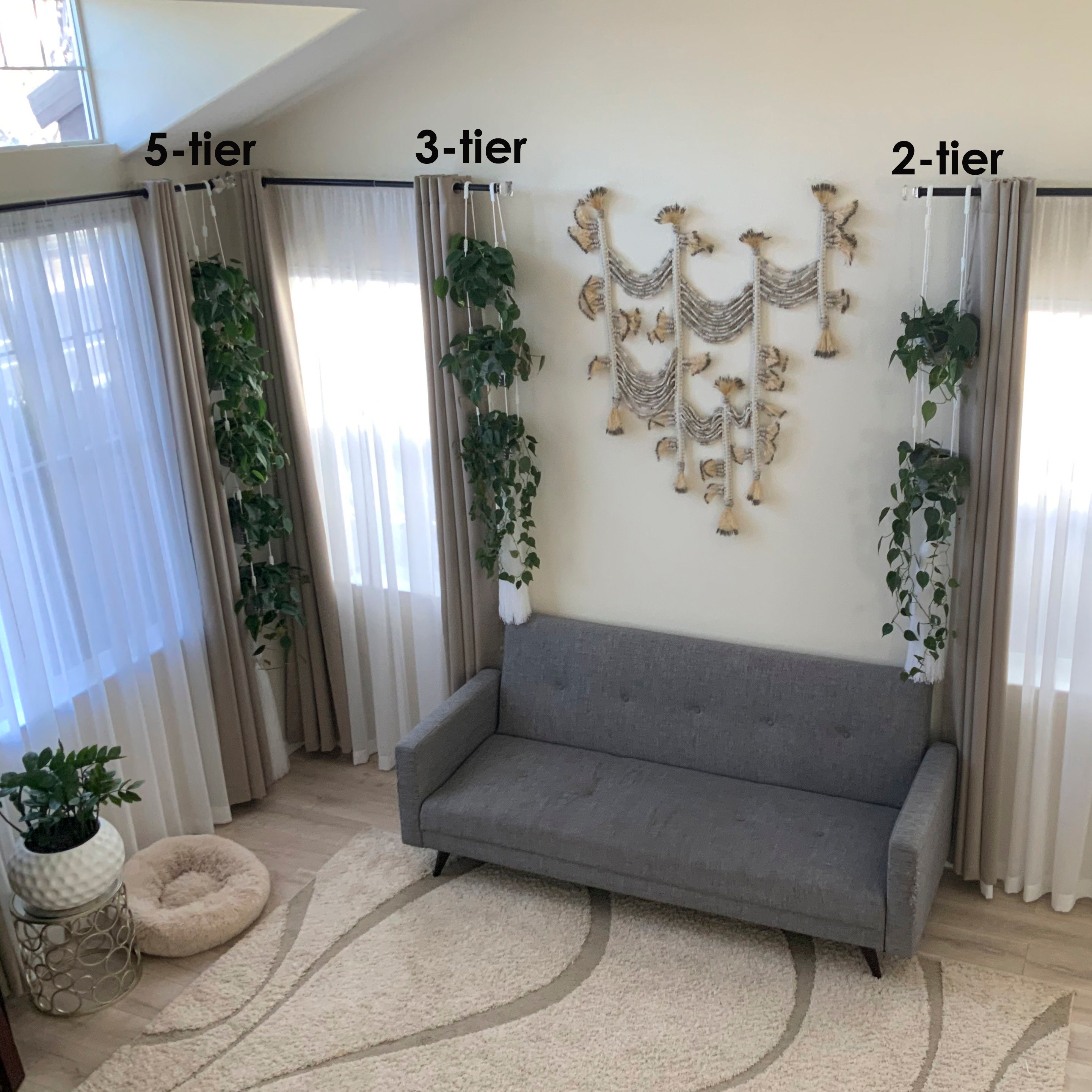 Adjustable Plant Hanging Wall Planter Room Divider Multiple Etsy UK