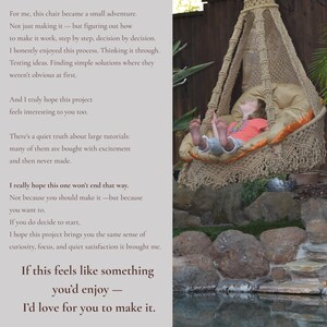 Macramé Hanging Chair Tutorial PDF — Author’s Method, No-Weld Metal Ring (Swing Pattern PDF) image 11