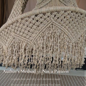 Macramé Hanging Chair Tutorial PDF — Author’s Method, No-Weld Metal Ring (Swing Pattern PDF) image 4