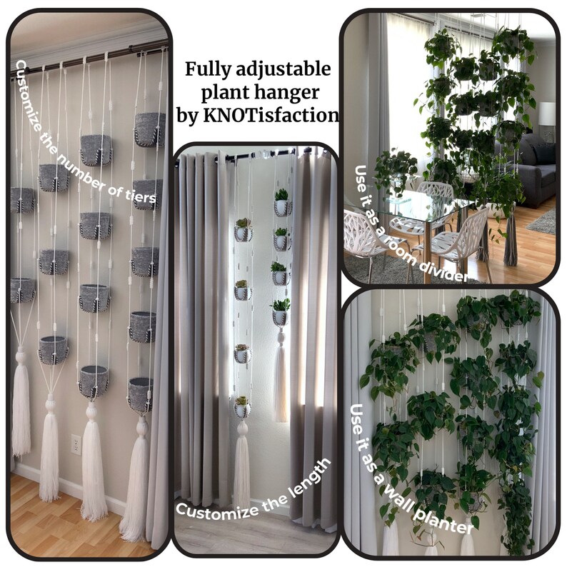 Adjustable plant hanging wall planter room divider multiple Etsy