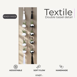 Gebreide hangende plantenbak van textiel – decoratieve verticale plantenhanger