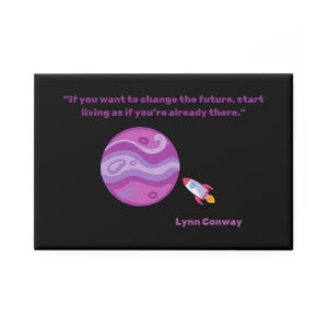 Inspirational Space Quote Magnet Rocket Planet Rectangle Magnet
