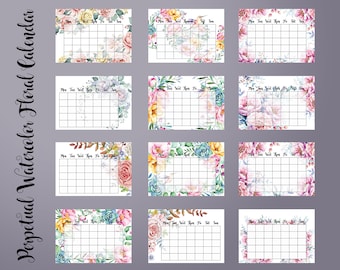 Perpetual A3 Monthly Calendar PRINTABLE Undated Desk Pad Planner - Etsy