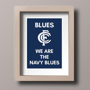 Blau Team Song A3 druckbares Poster, Wandkunst, Printables Poster, moderne Kunst-Dekoration