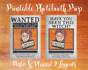 Wanted Have You Seen This Wizard / Magic Wielder / Witch? A1 Printable HP Photobooth Prop