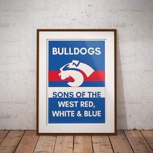 Bulldogs Team Song A3 druckbares Poster, Wandkunst, Printables Poster, moderne Kunst-Dekoration