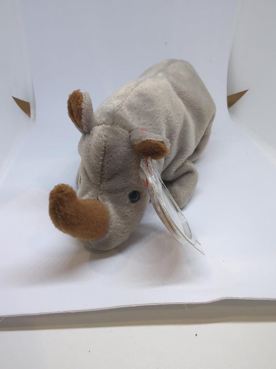 Ty Beanie Baby Spike the Rhino, with 5th
