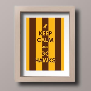 Keep Calm and Go Hawks A3 druckbares Poster, Wandkunst, Printables Poster, moderne Kunst-Dekoration