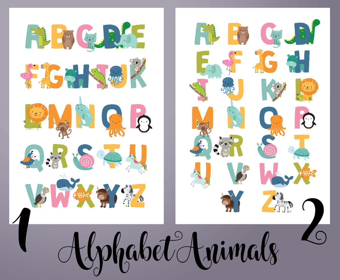 Kids Alphabet Posters A1 Wall Posters Alphabet Print ABC | Etsy