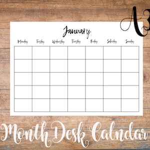 Perpetual A3 Monthly Calendar PRINTABLE Undated Desk Pad Planner - Etsy
