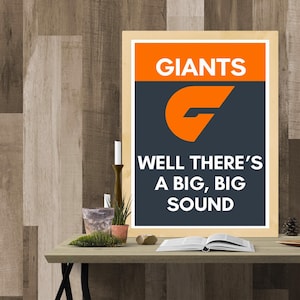 AFL GWS Giants Team Song Poster: Modern Wall Art (A3 Printable)