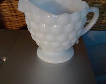 Anchor Hocking Milk Glass Bubble Pattern Creamer