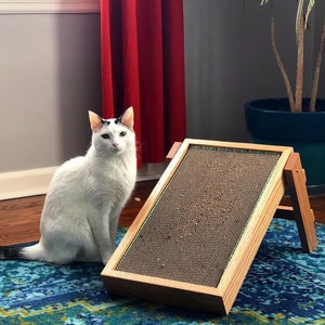 INCLINE! 30 degree Hand Made Wood Frame for Cardboard Cat Scratcher - Large/30 degree