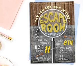 Escape Room Invite Etsy