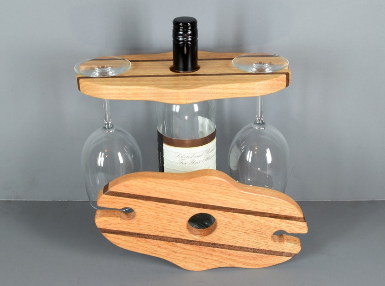 Wine caddy picnic server kitchen decor durable wood bottle Etsy