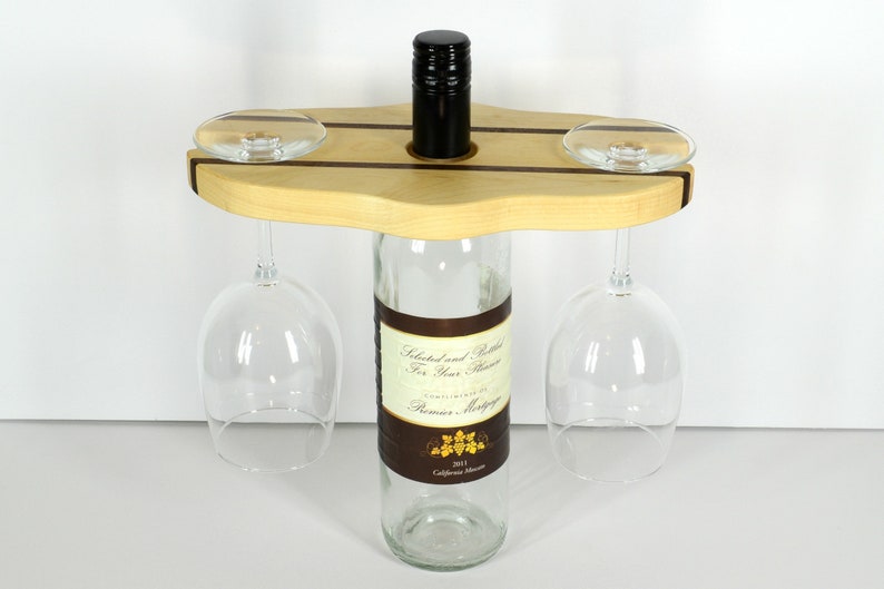 wood accent caddie travel storage durable wood bottle rack kitchen decor picnic server Wine caddy drinking glass carrier maple