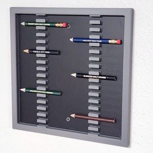 Estuche para lápices de campo de golf, soporte de pared para 34 lápices, recuerdos.