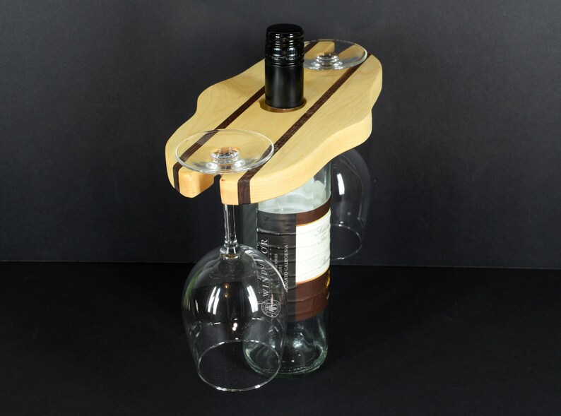 wood accent caddie travel storage durable wood bottle rack kitchen decor picnic server Wine caddy drinking glass carrier maple
