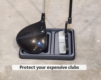 Golf club protection tray, training caddy, simulator organizer, driver practice
