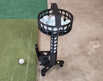 Golf ball retriever with dispenser, golf simulator tool, practice session aid