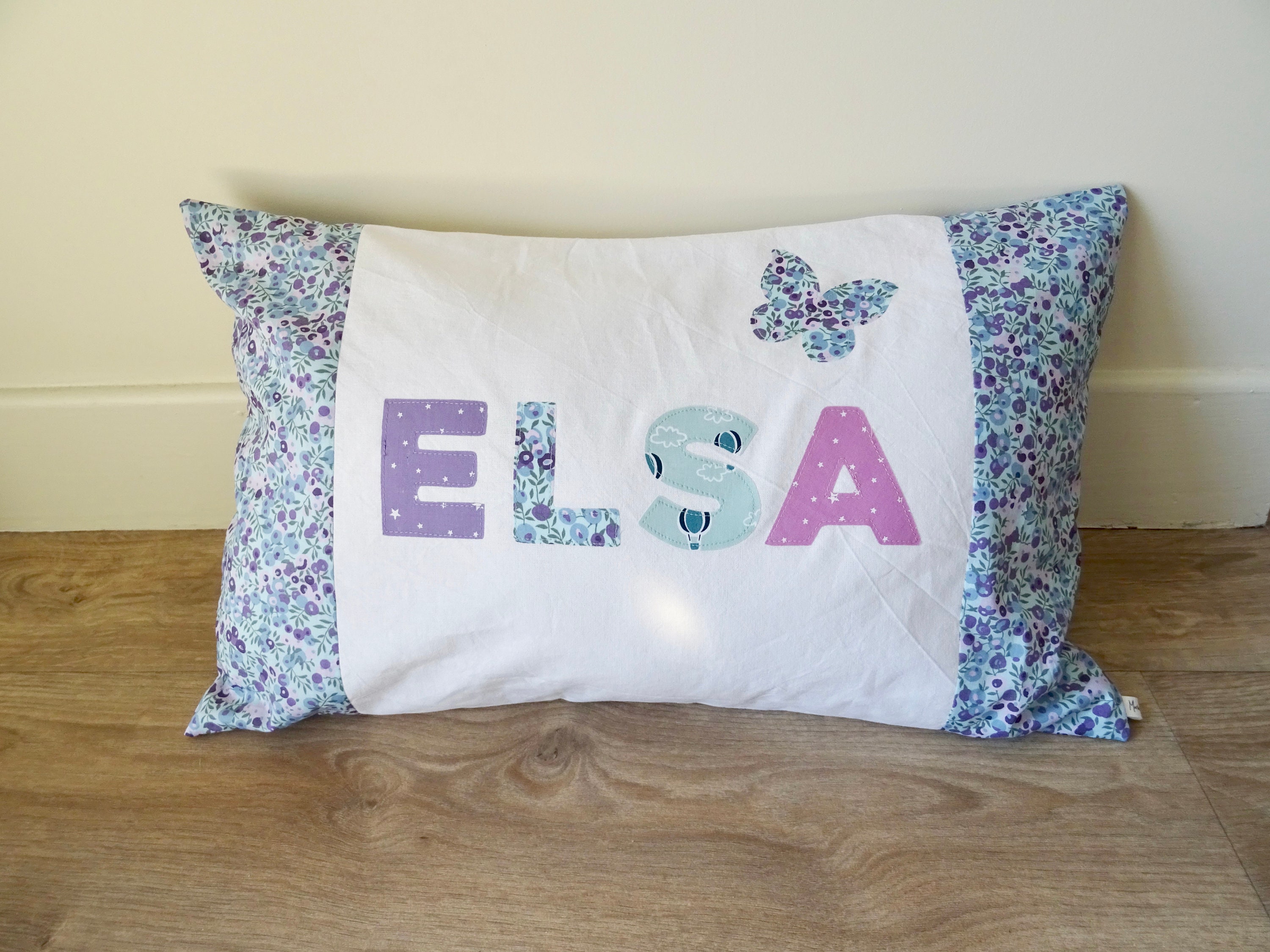 Coussin Personnalisé, Coussin Prénom, Cadeau Naissance, Liberty, Déco Baptême, Coussin Bébé, Bébé Fi