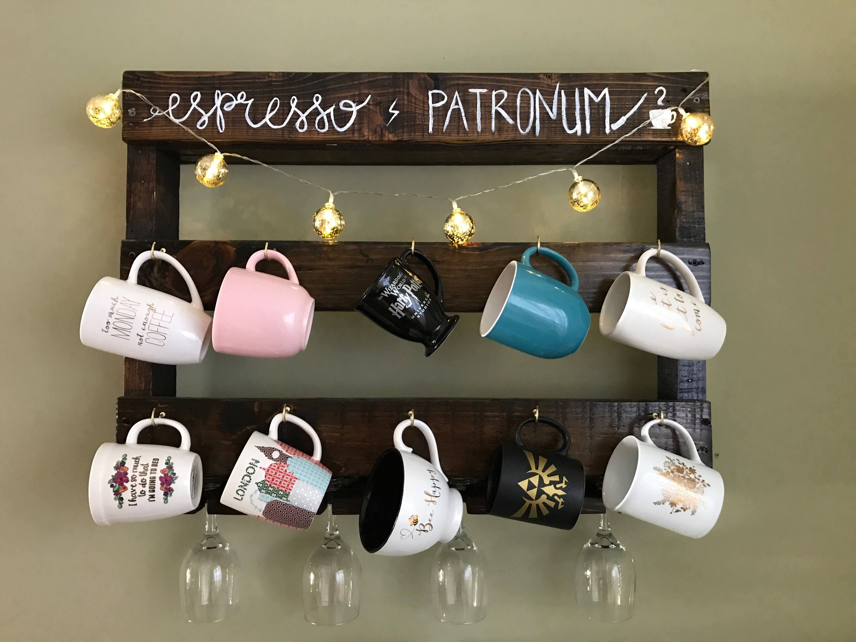 Coffee cup and wine glass holder Etsy