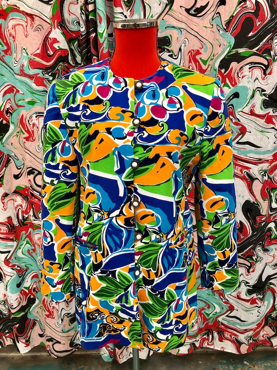 1980's 1990's Fredrick Alexander Art print blazer - image 1