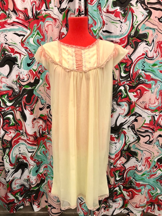1960’s butter yellow sheer nightgown