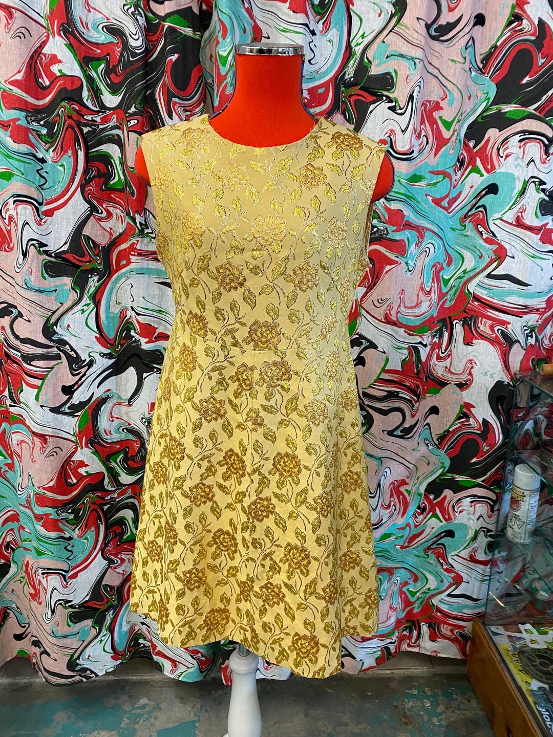 Vintage 60s Formal Dress Gold Brocade Gorgeous 36 X 35 Etsy vintage-60s-formal-dress-gold-brocade-gorgeous-36-x-35-etsy