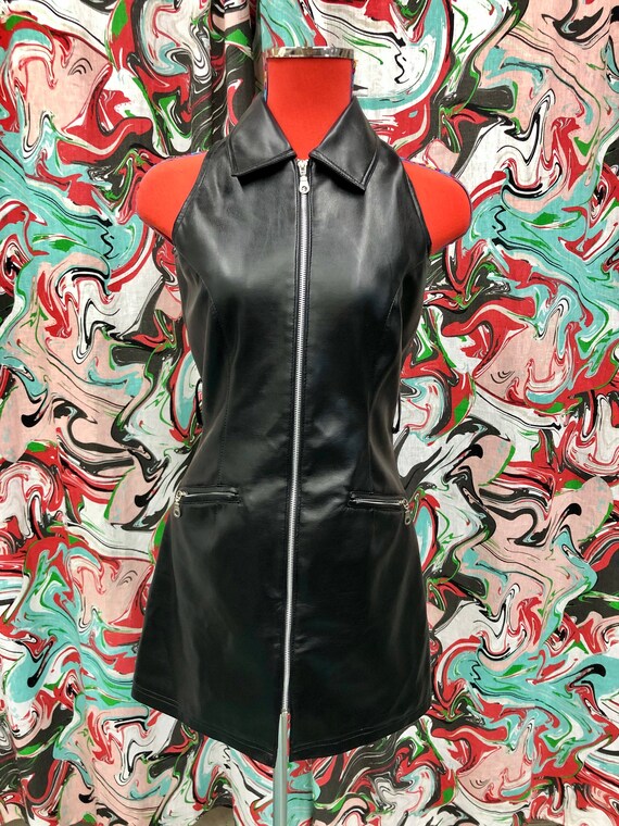 1990's gogo barbarella pleather dress