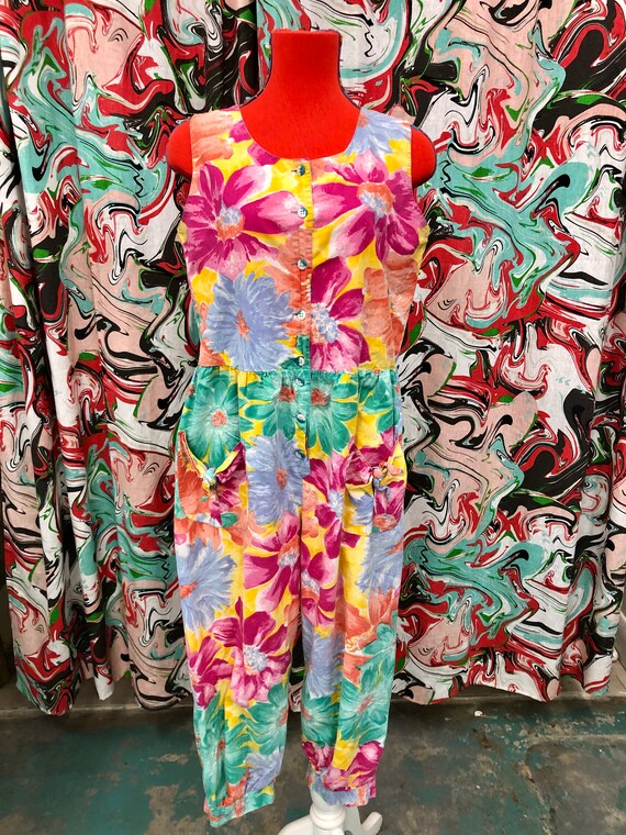 1980’s comfy floral jumpsuit