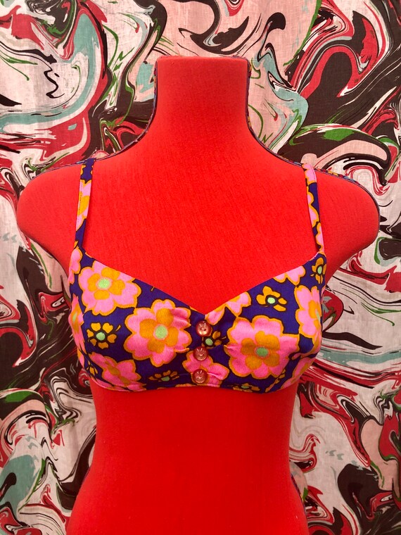 1960s groovy bikini top
