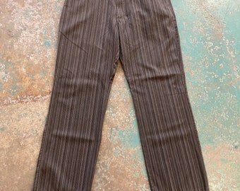 Vintage 90s Y2K Striped Dress Pants Size 38” x 32” Hörst Düsseldorf Brand, tags: Hippie Bohemian Rave Stripes Stripe Stripey