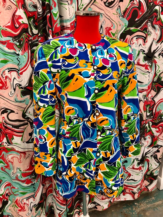 1980's 1990's Fredrick Alexander Art print blazer - image 2