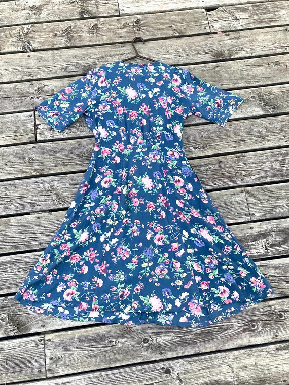 Vintage Floral Dress, Size 7 or Medium - Large is… - image 2