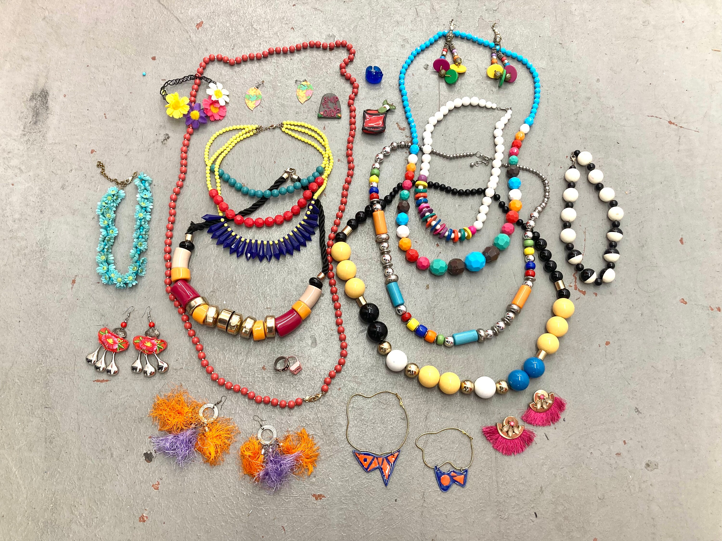 Vintage Chunky Hippie Jewellery Lot Bundle Tags Jewelry Colorful Colourful Barbie Chic 90s 60s 70s Wholesale Recycled Beads Etsy Canada