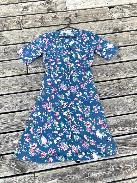 Vintage Floral Dress, Size 7 or Medium - Large is… - image 6