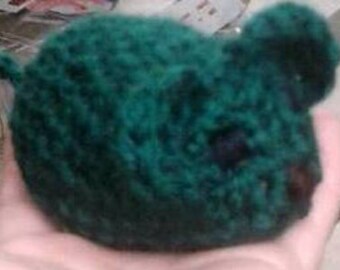 Teal Crocheted Mouse