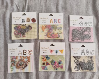 Lot de 70-80 Stickers Animal/alphabet/Number