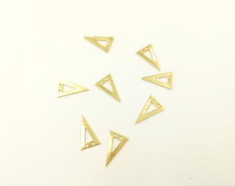 Pendentifs triangles laiton brut doré 14*9 mm × 10