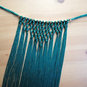 Pièce tressée à franges pour collier 38 cm vert image 1