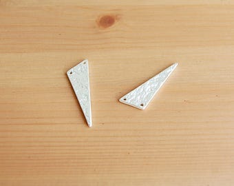 Silver triangle pendant connector 27*10 mm