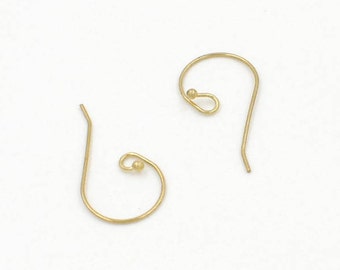 Raw golden brass earring support hooks 28*17 mm × 6